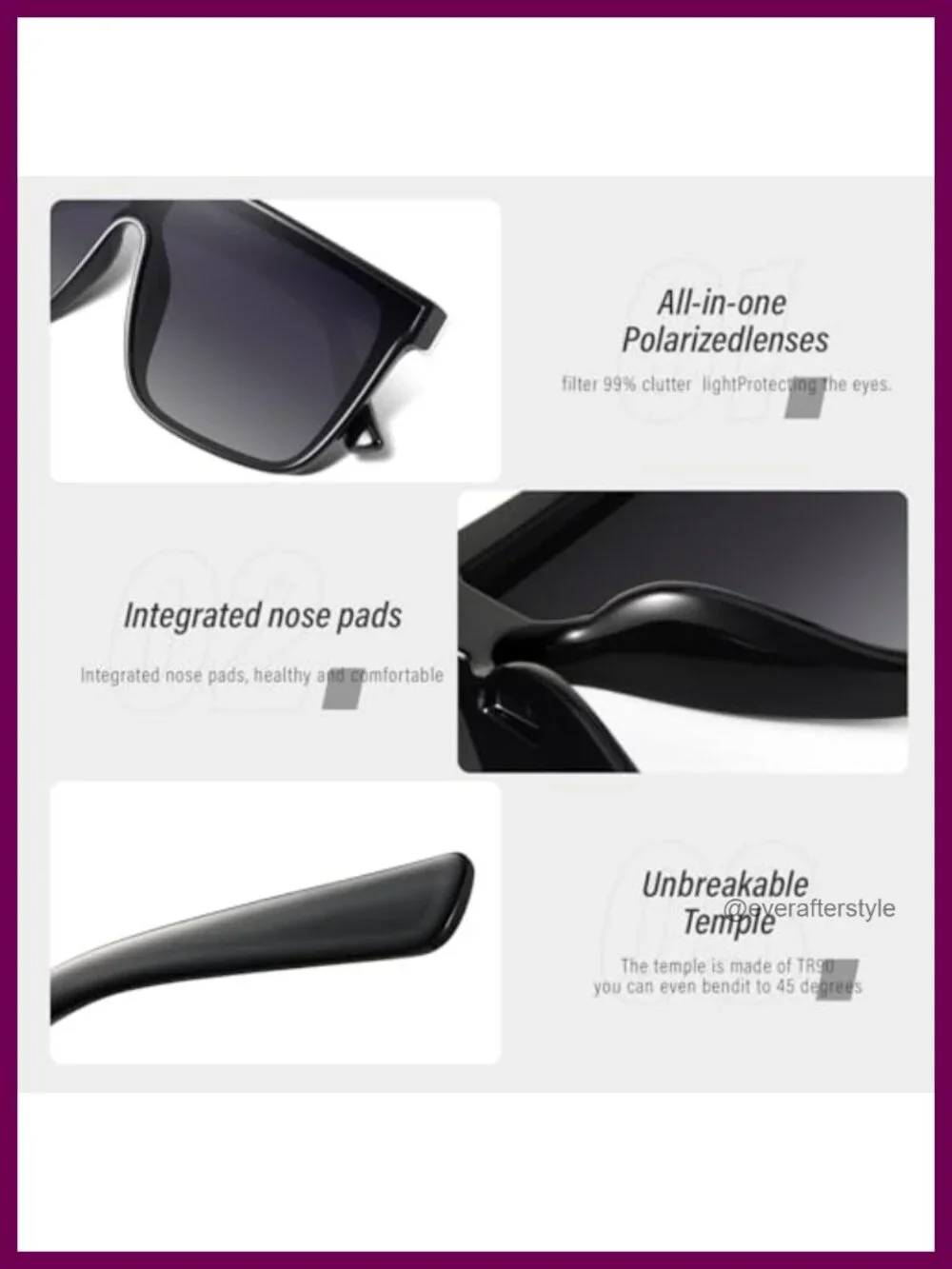 Vintage Oversized Square Sunglasses for Women UV Protection Goggle Lens